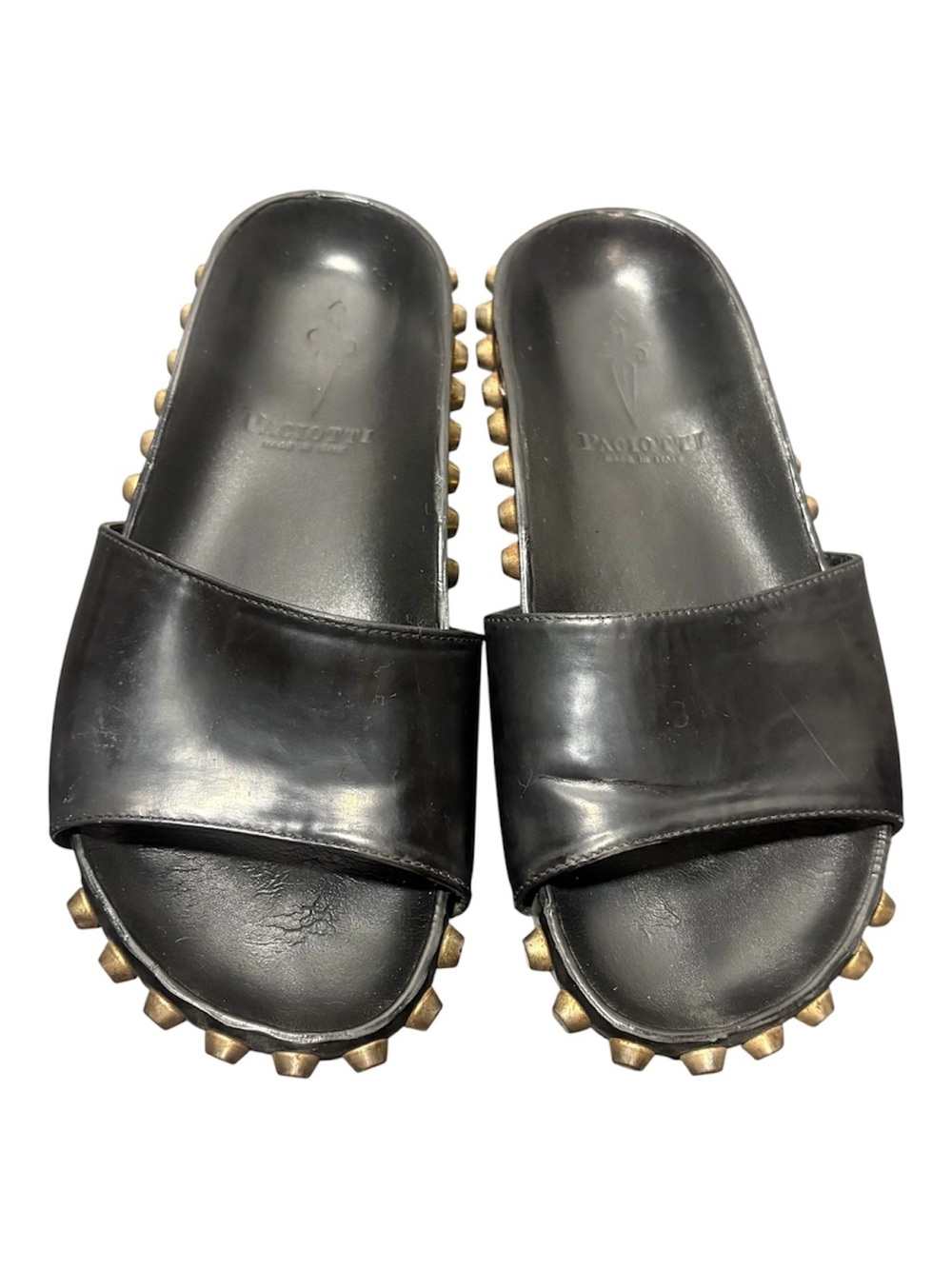 CESARE PACIOTTI Studded Black Slide Sandals